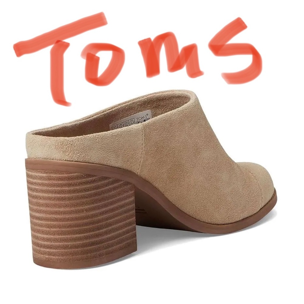Toms Natural Suede Evelyn Mule - Size 8